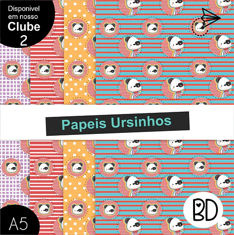 Kit Digital 28 Papeis Ursinho 12