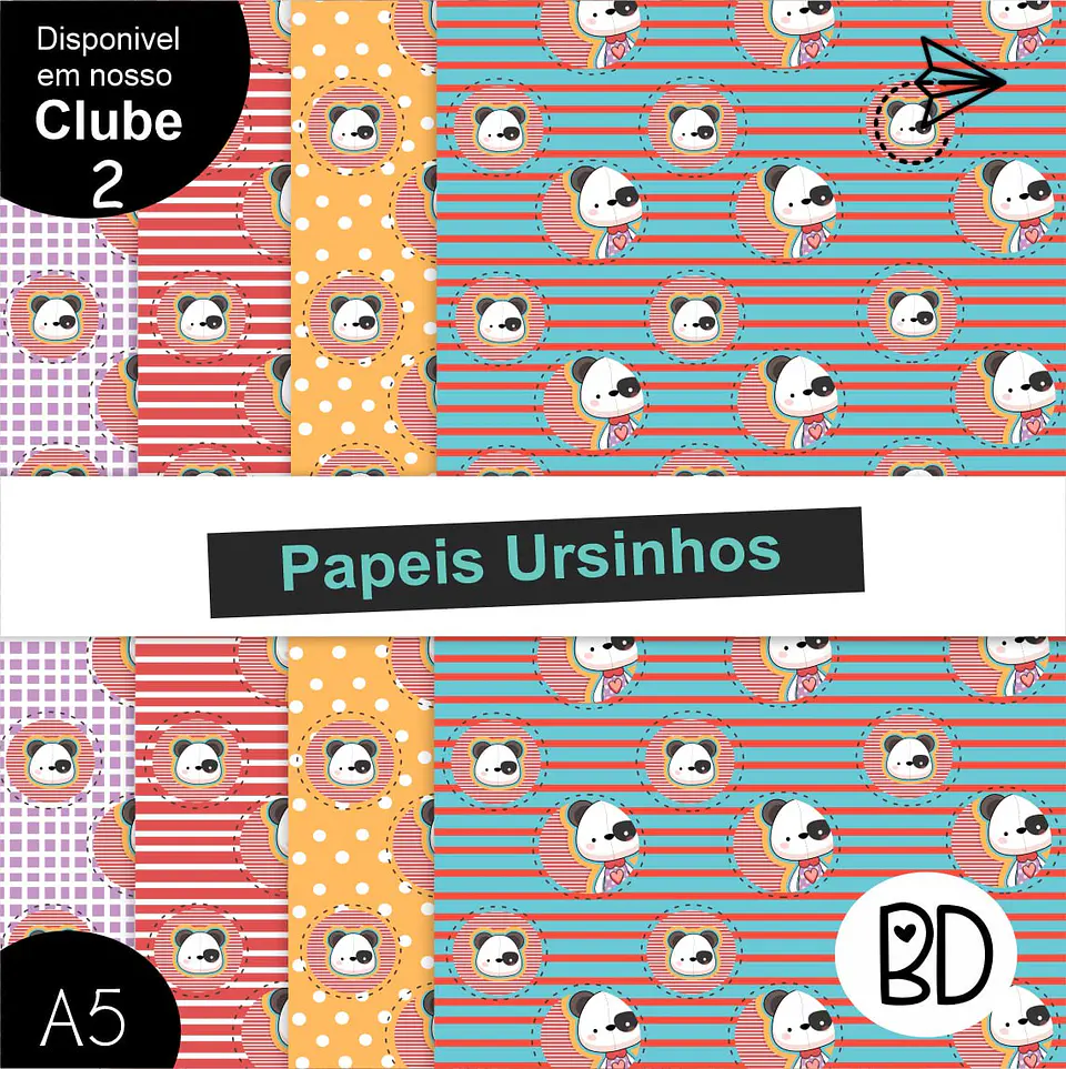 Kit Digital 28 Papeis Ursinho 12 1