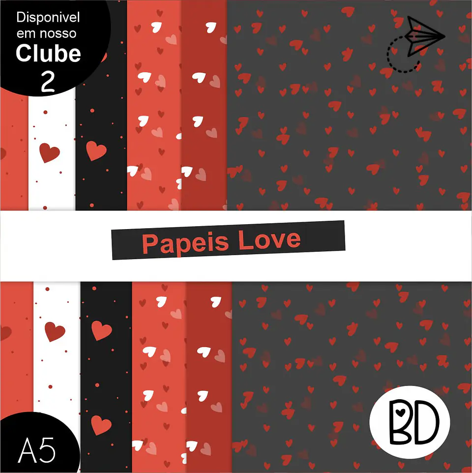 Kit Digital 24 Papeis Love 8 1