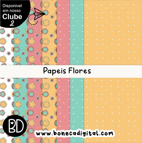 Kit Digital Papeis Flores 89 82
