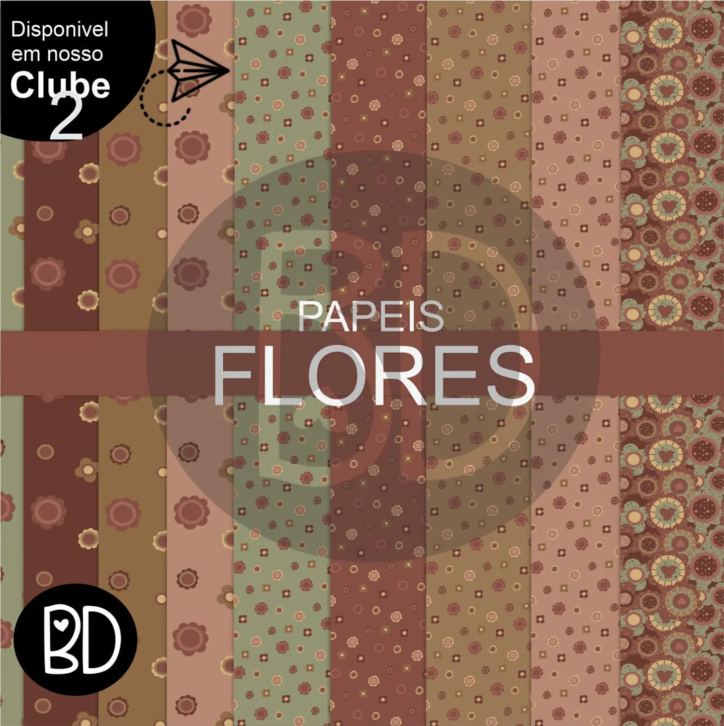Kit Digital Papeis Flores 2 81 1