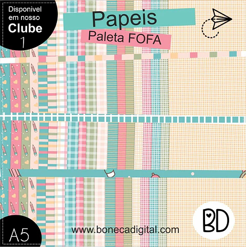 Kit Digital Papeis Paleta Fofa 56