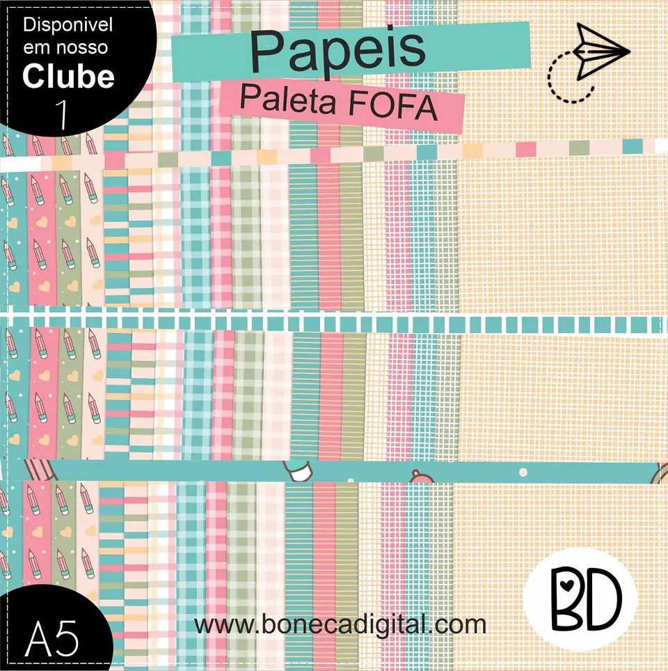 Kit Digital Papeis Paleta Fofa 56 1