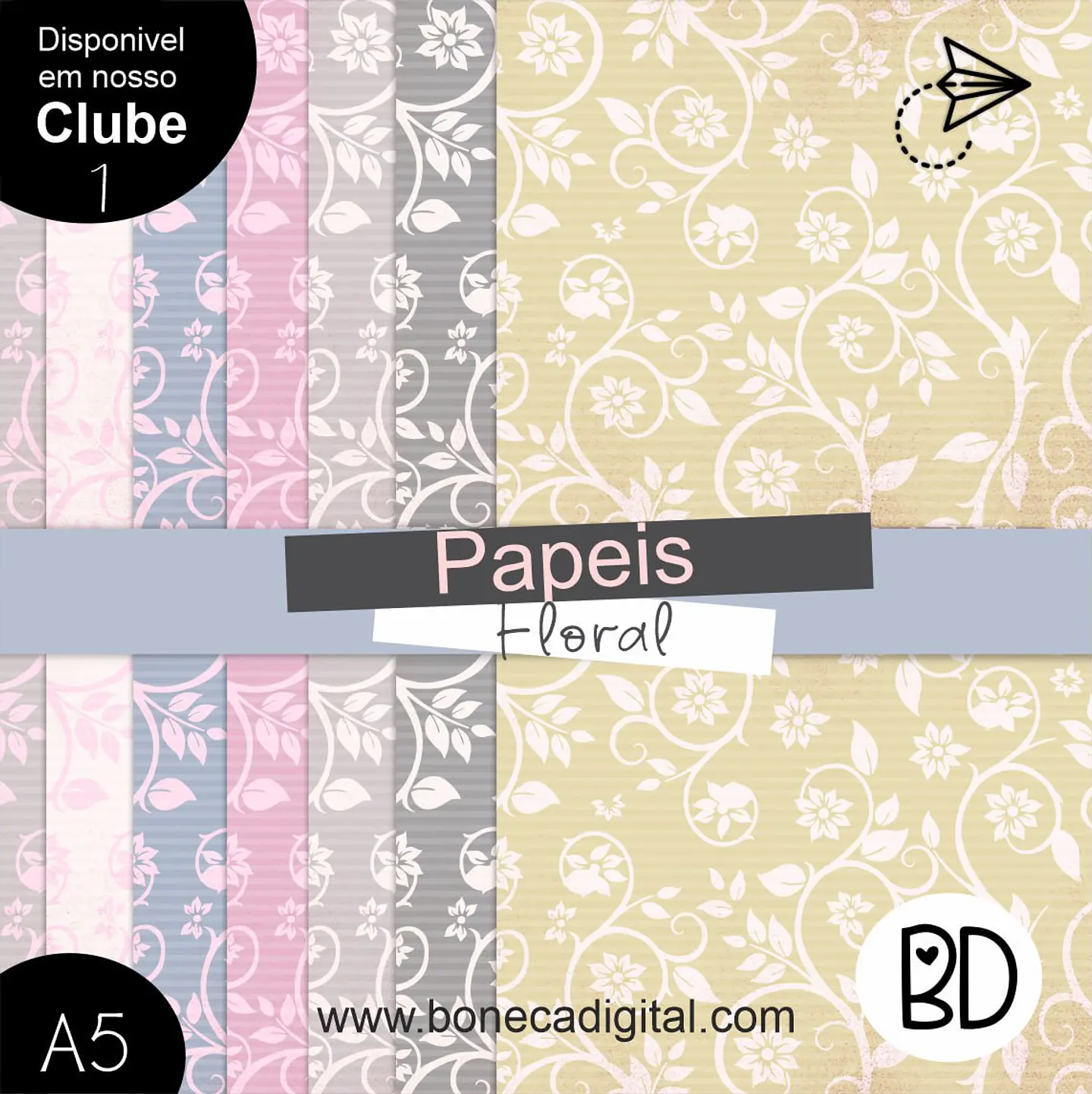 Kit Digital 33 Papel Flores 17 1