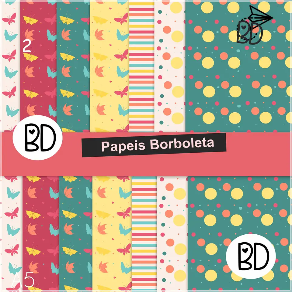 Kit Digital Borboleta Papeis Digitais 46 1
