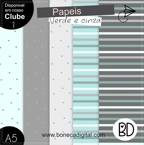 Kit Digital Papeis Paleta Baby Azul 40