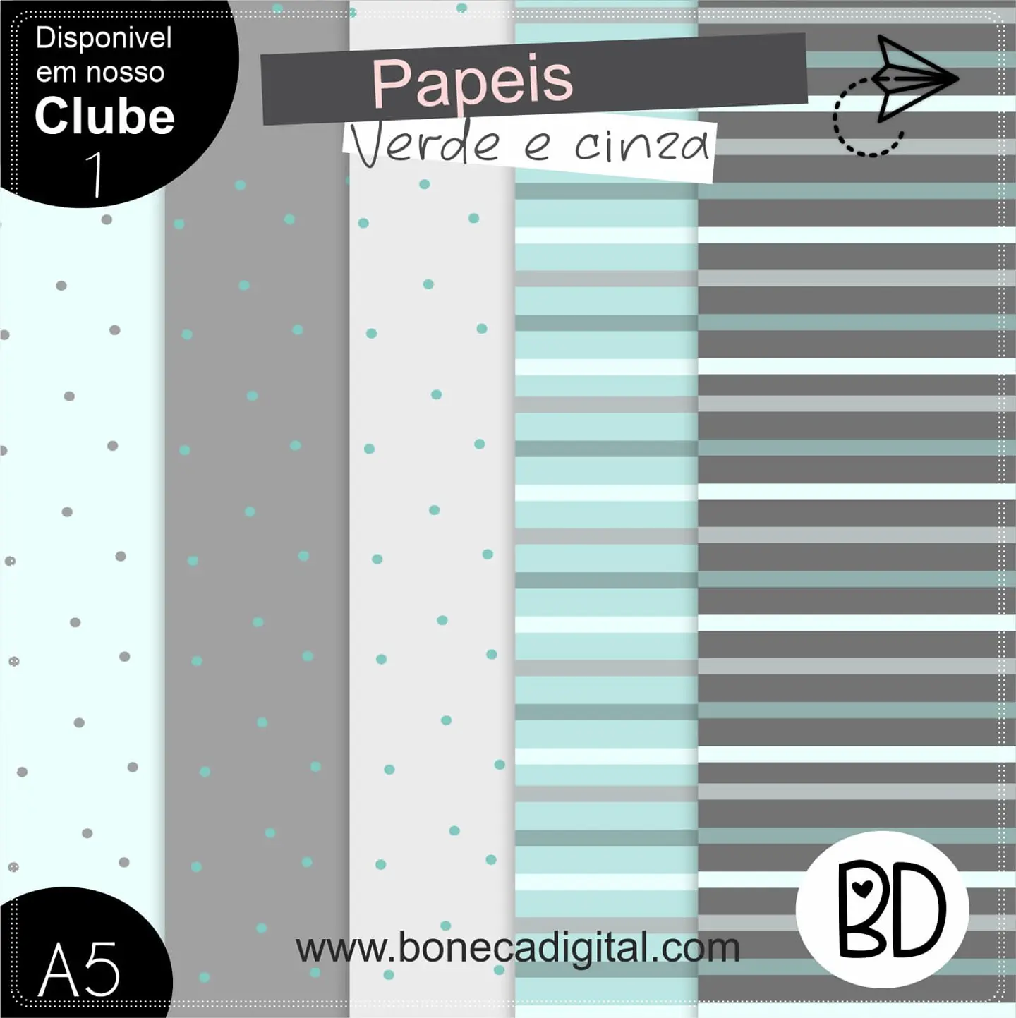 Kit Digital Papeis Paleta Baby Azul 40 1