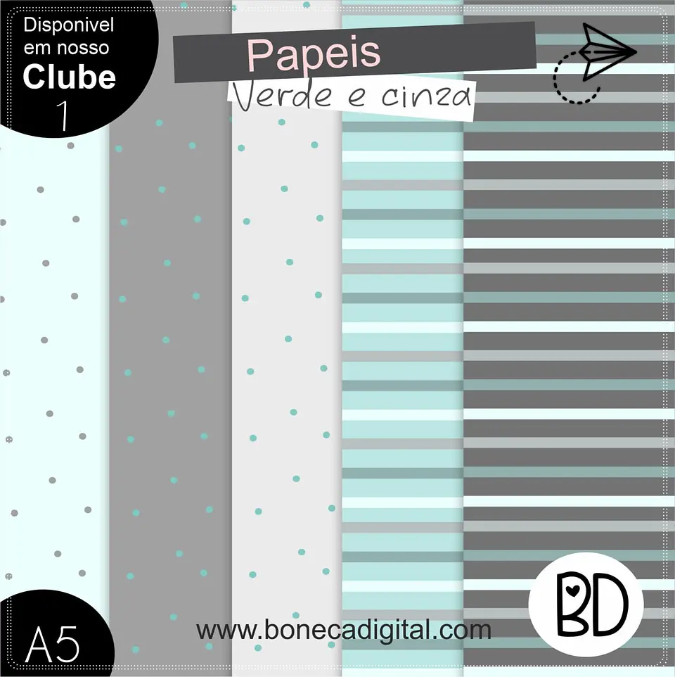 Kit Digital Papeis Paleta Baby Azul 40 1