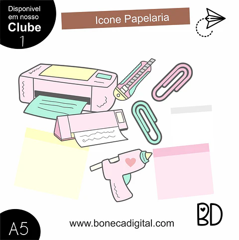Kit Digital Artesã Papelaria Clipart 10