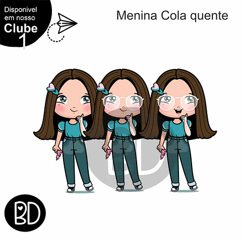 Kit Digital Artesã Menina Cola Quente 6
