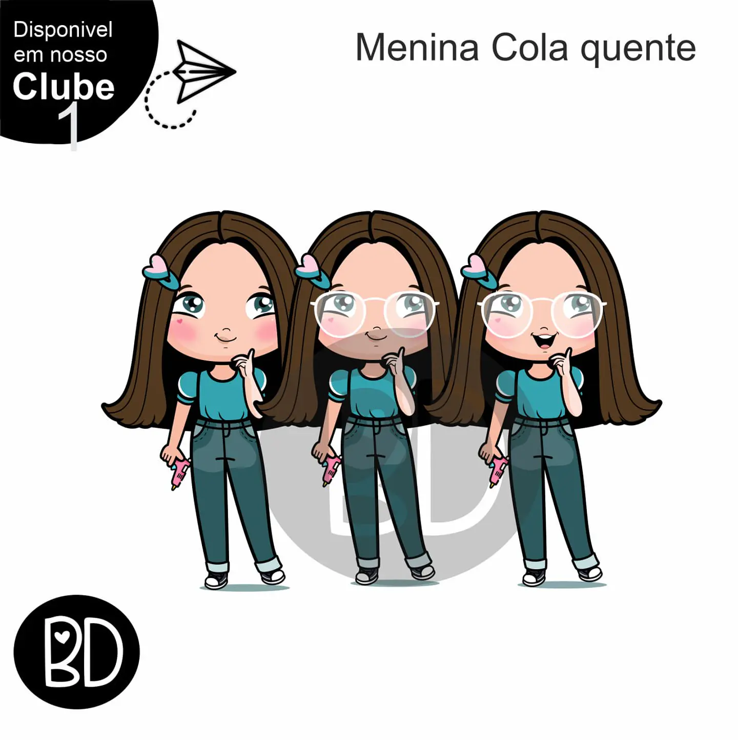 Kit Digital Artesã Menina Cola Quente 6 1