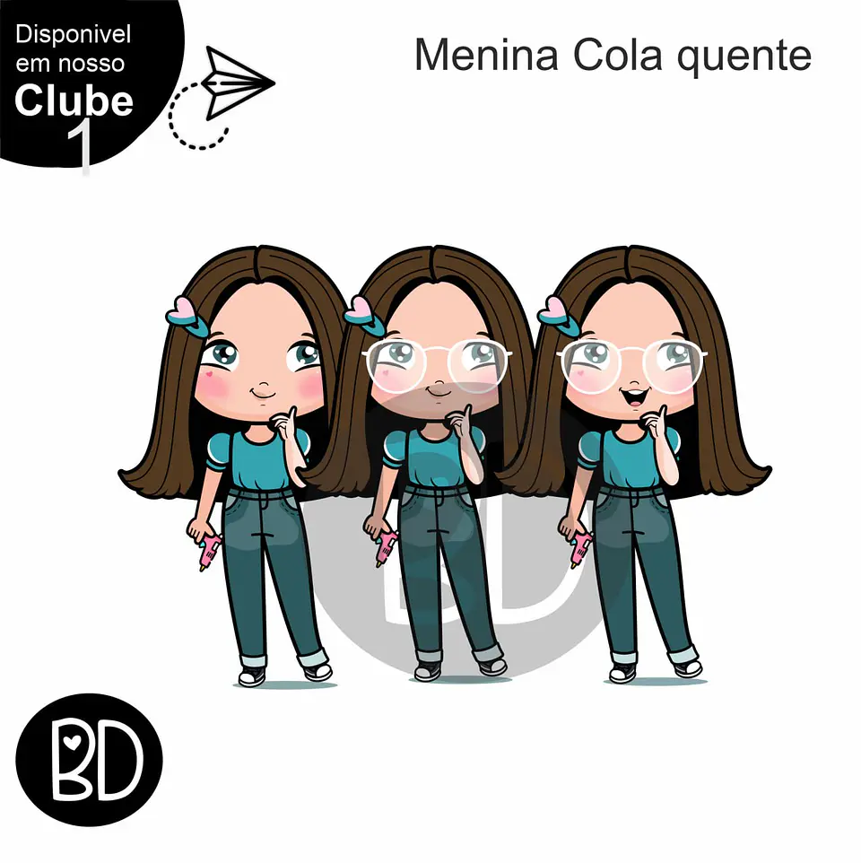 Kit Digital Artesã Menina Cola Quente 6 1