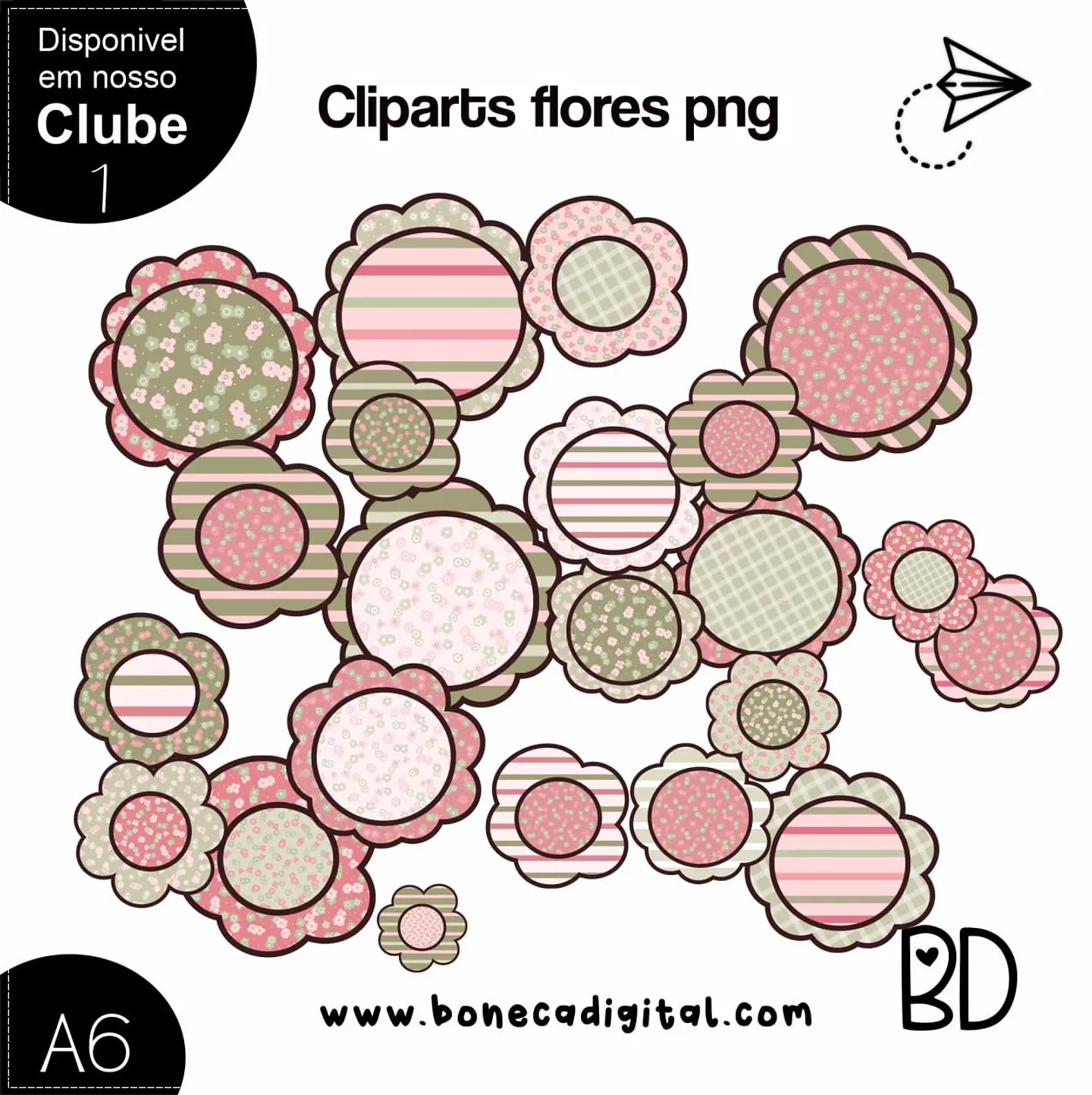 Kit Digital Flores Cliparts Patw 2 1