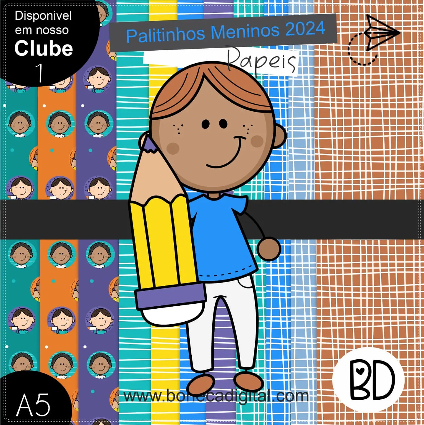 Kit Digital Palitinhos Meninos Papeis 9 1