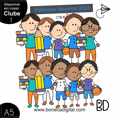 Kit Digital Palitinhos Meninos 8