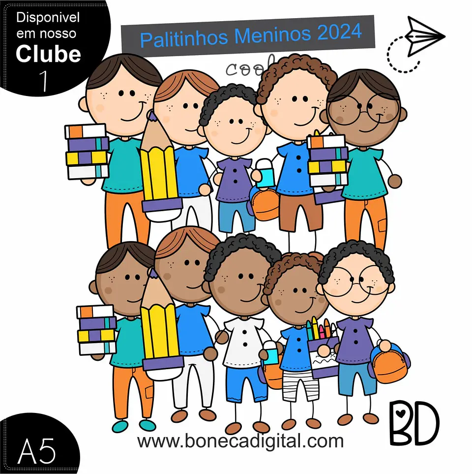 Kit Digital Palitinhos Meninos 8 1