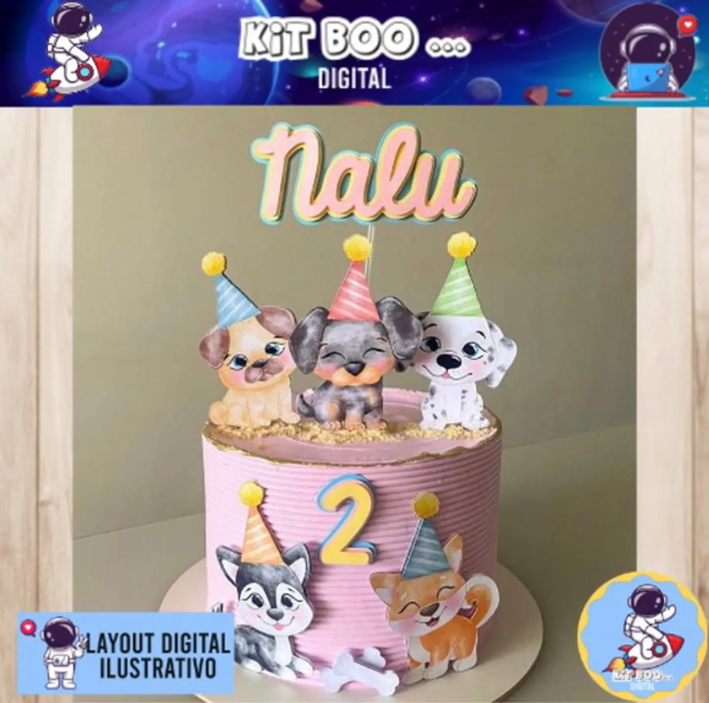 Arquivo de Corte Topo de Bolo Cachorrinho 5 1