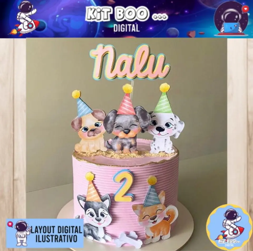 Arquivo de Corte Topo de Bolo Cachorrinho 5 1