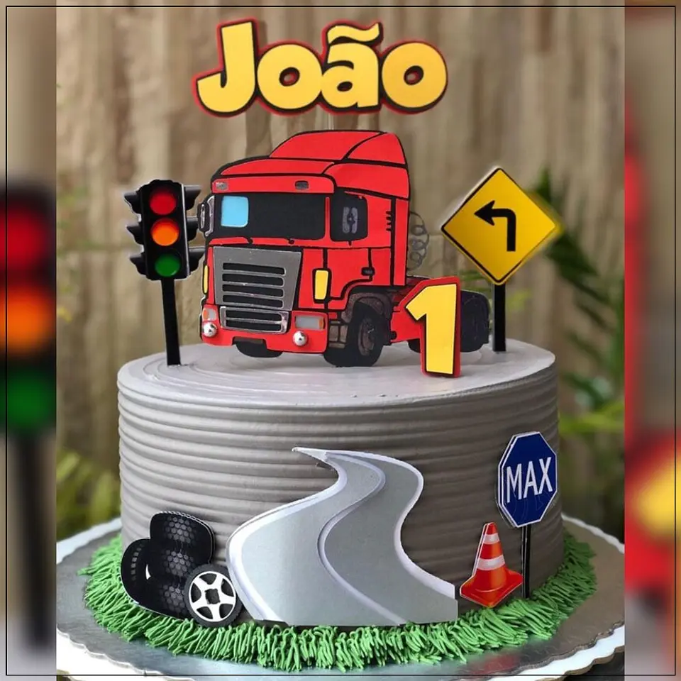 Arquivo de Corte Topo de Bolo Caminhão Caminhoneiro 2 1