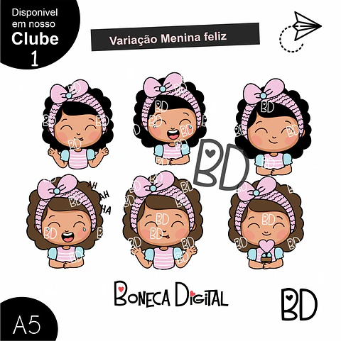 Kit Digital Menina Feliz Variação 41