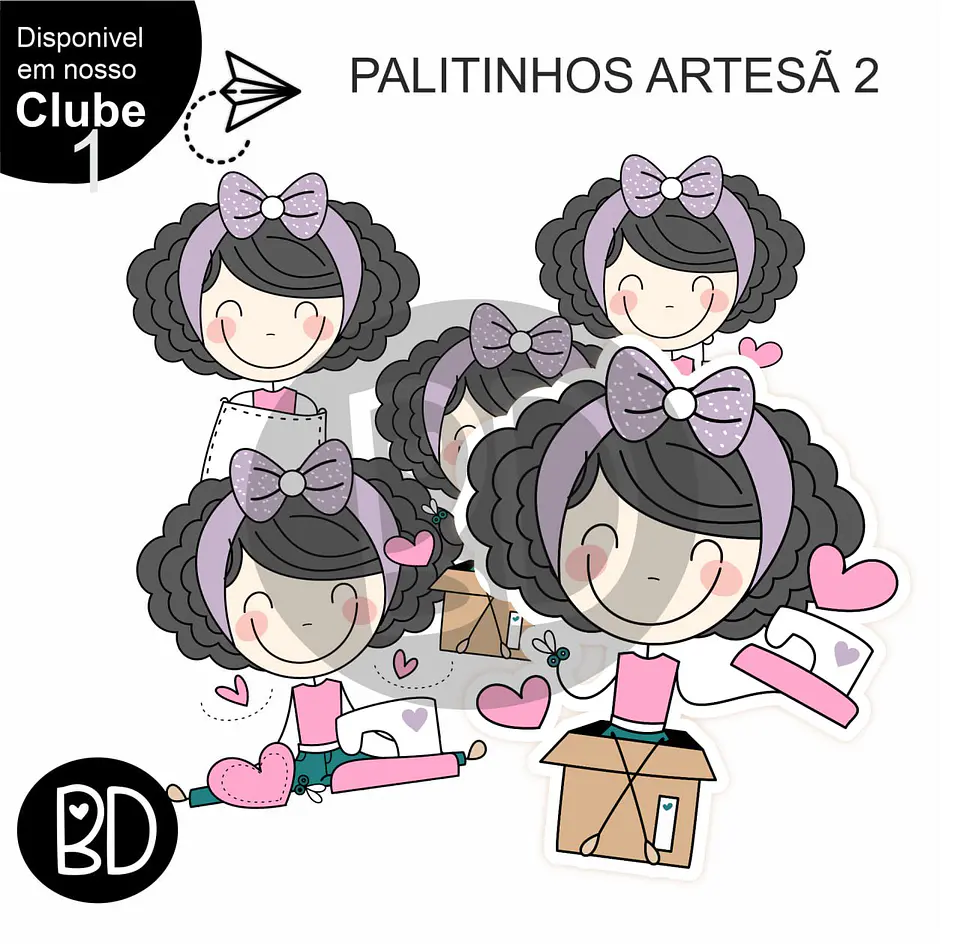 Kit Digital Artesã Palitinhos Cliparts 2 9 1