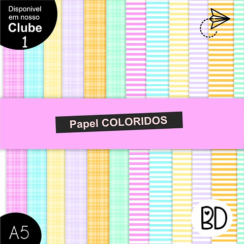 Kit Digital Papeis Xadrez e Listras 47