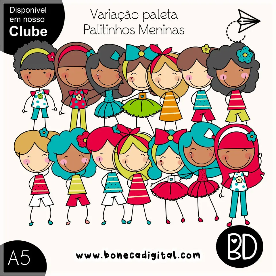 Kit Digital Kits Bd Variação Paleta Palitinhos Meninas 2 1