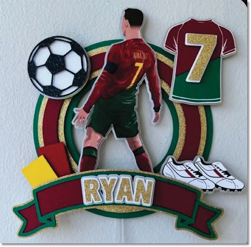 Arquivo de Corte Topo de Bolo Cristiano Ronaldo CR7 3 1