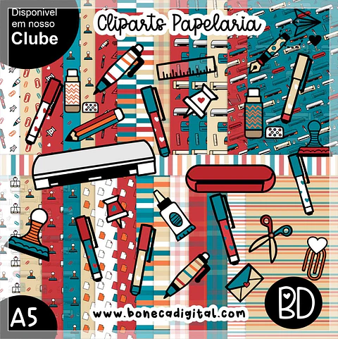 Kit Digital Papeis Digital Cliparts Papelaria 24