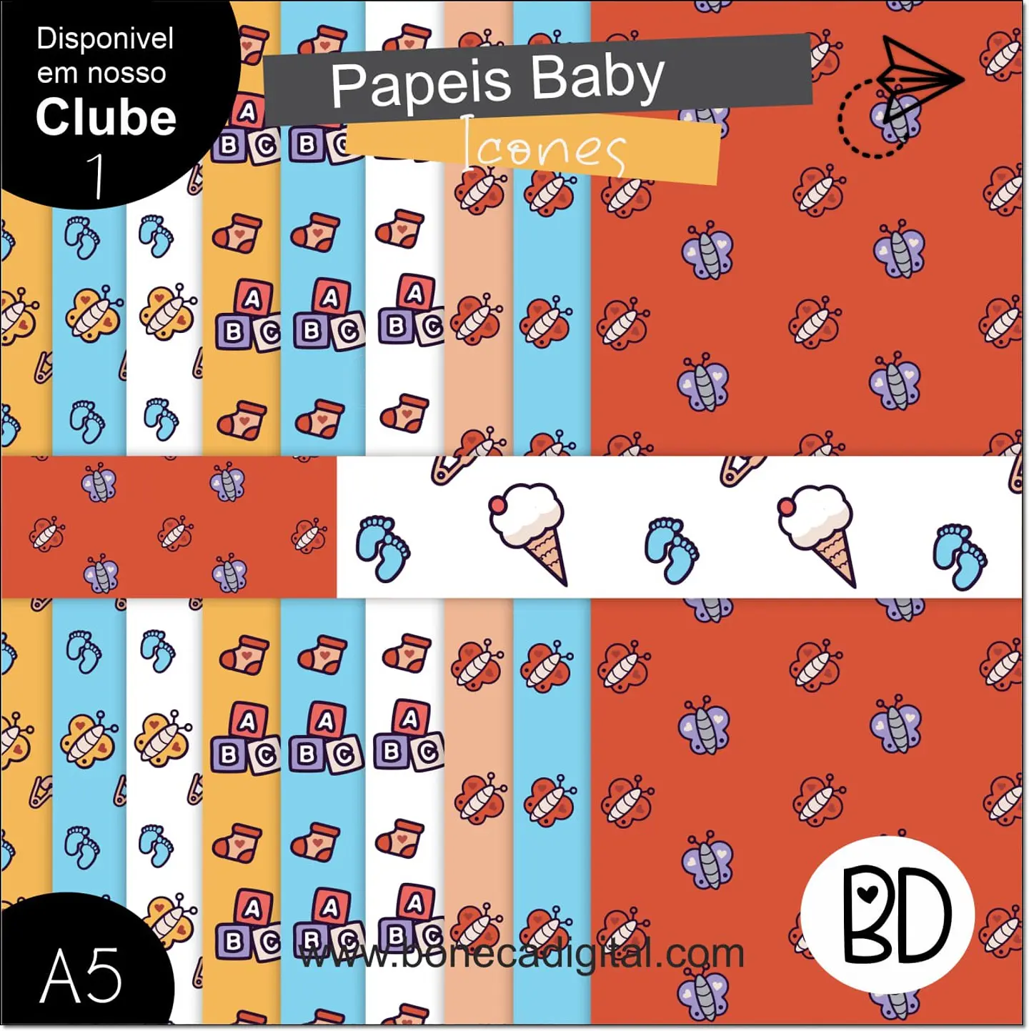 Kit Digital Baby Papéis 45 1