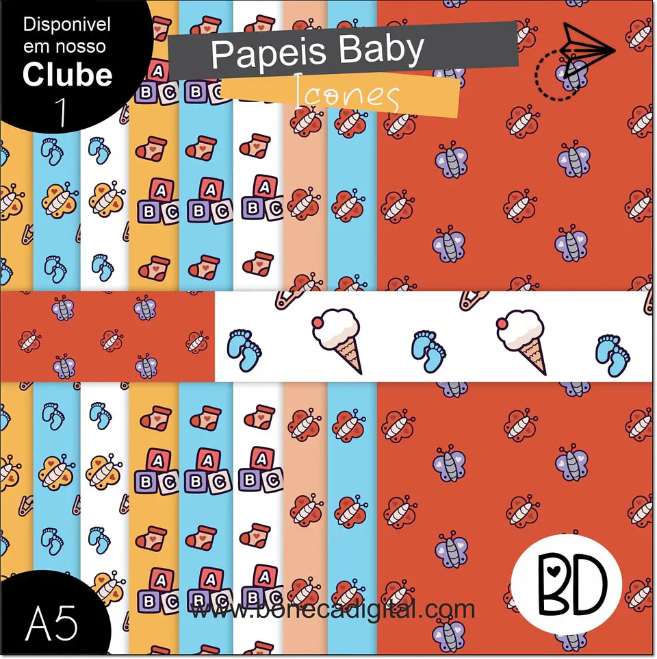 Kit Digital Baby Papéis 45 1