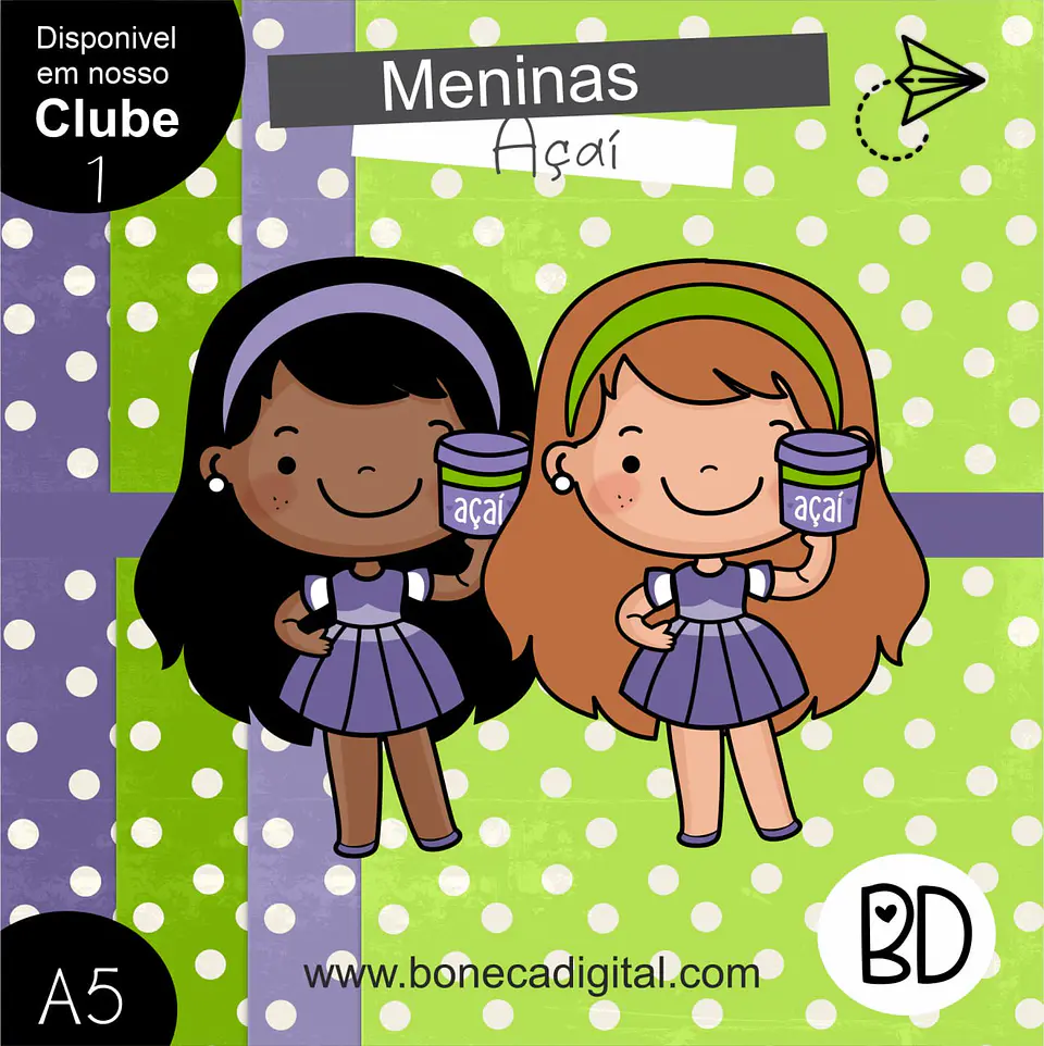 Kit Digital 4 Menina Açaí 1 1