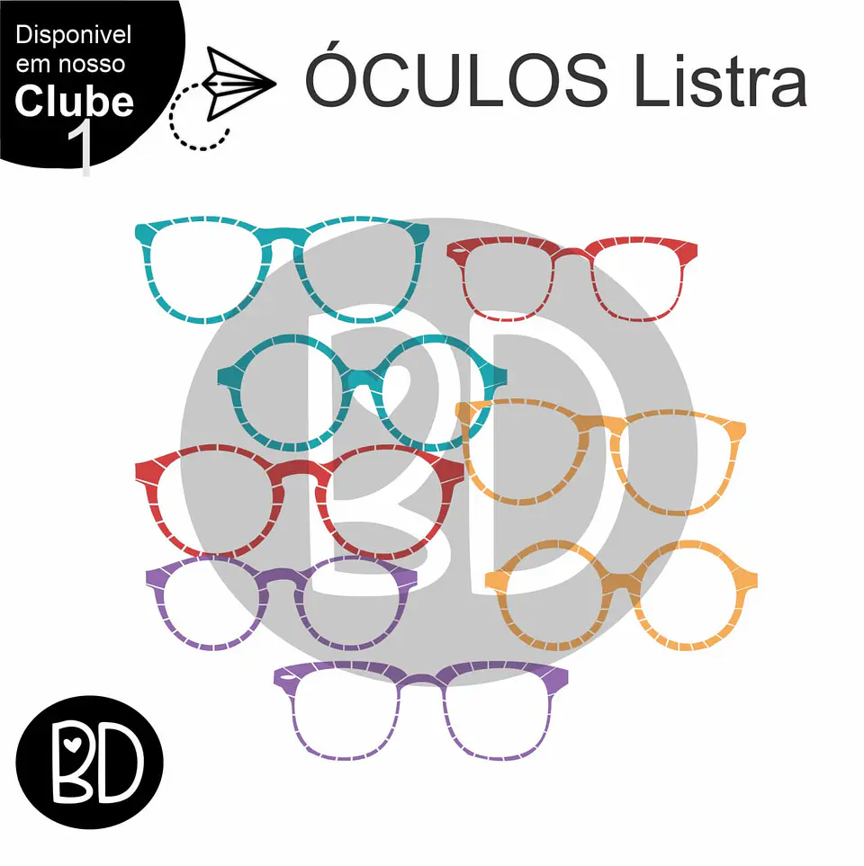 Kit Digital Oculos Listrados para Meninas e Meninos 22 1