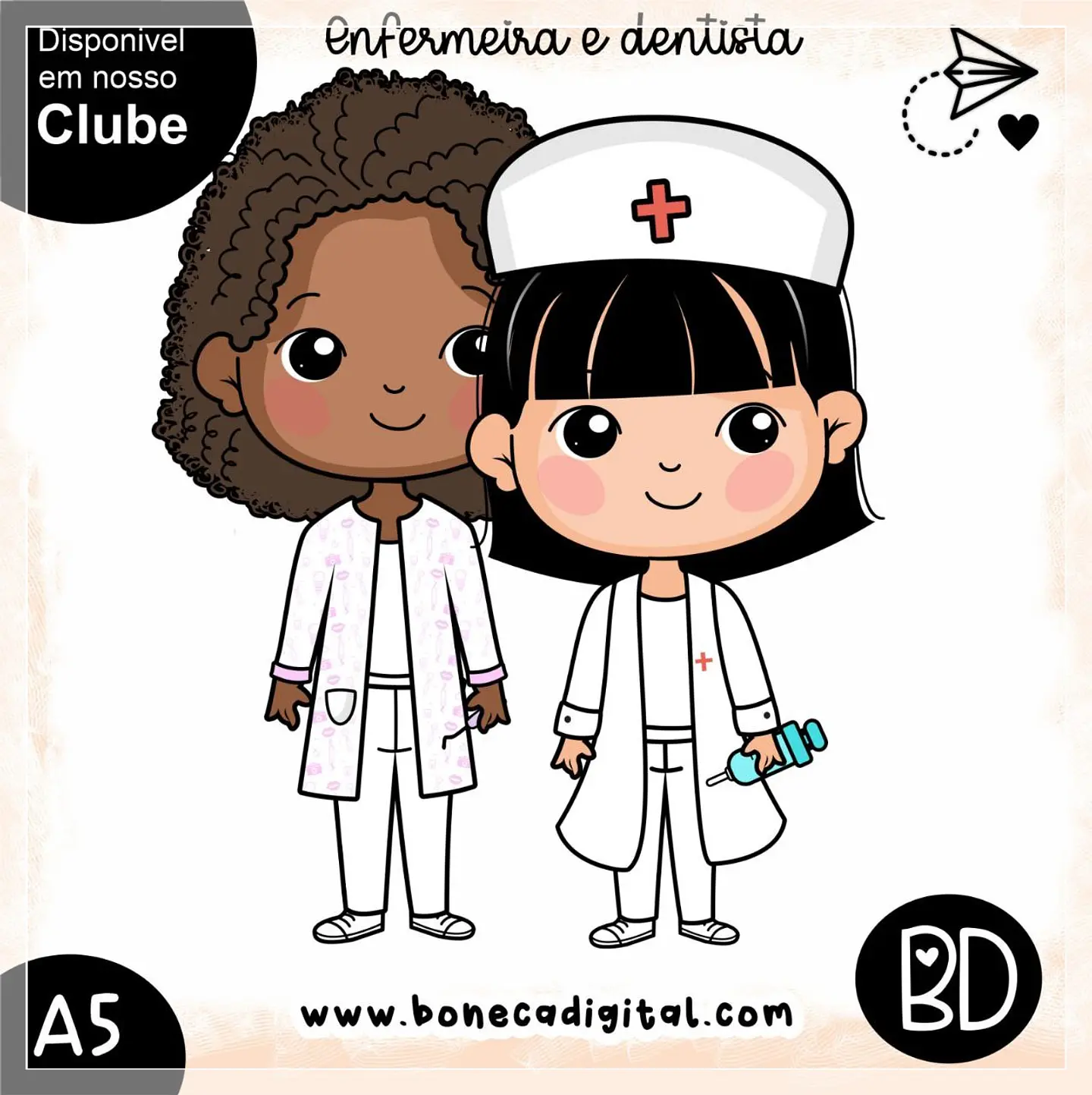 Kit Digital Papeis Digital Profissão Enfermeira e Dentista 23 1