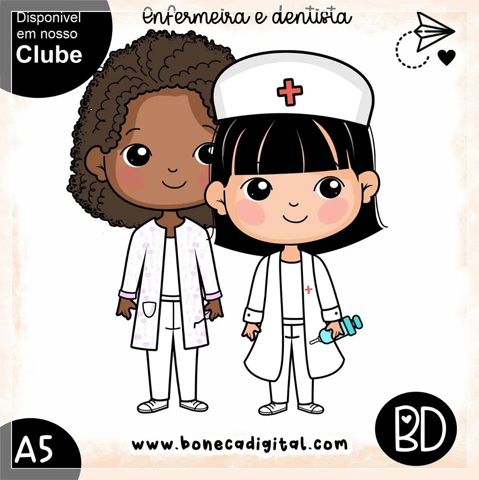 Kit Digital Papeis Digital Profissão Enfermeira e Dentista 23 1