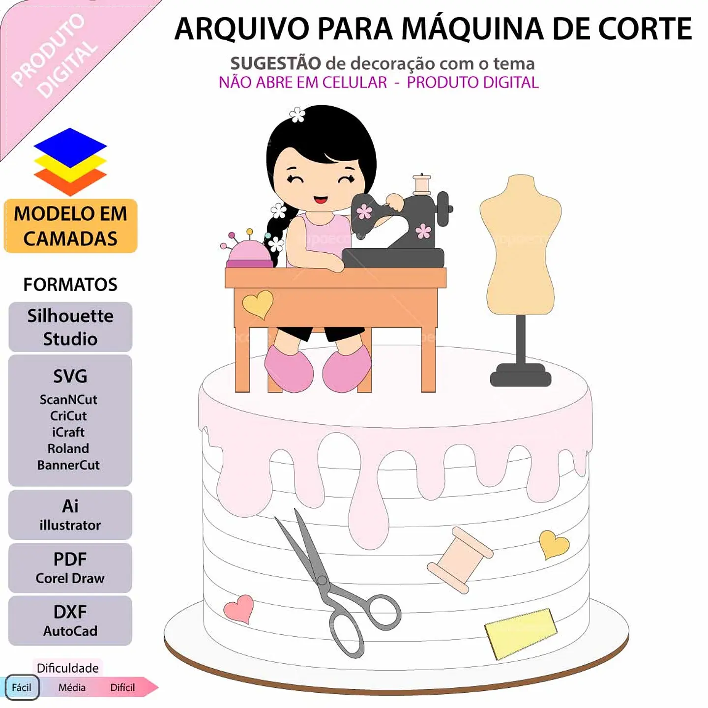 Arquivo de Corte Topo de Bolo Costura 14 1