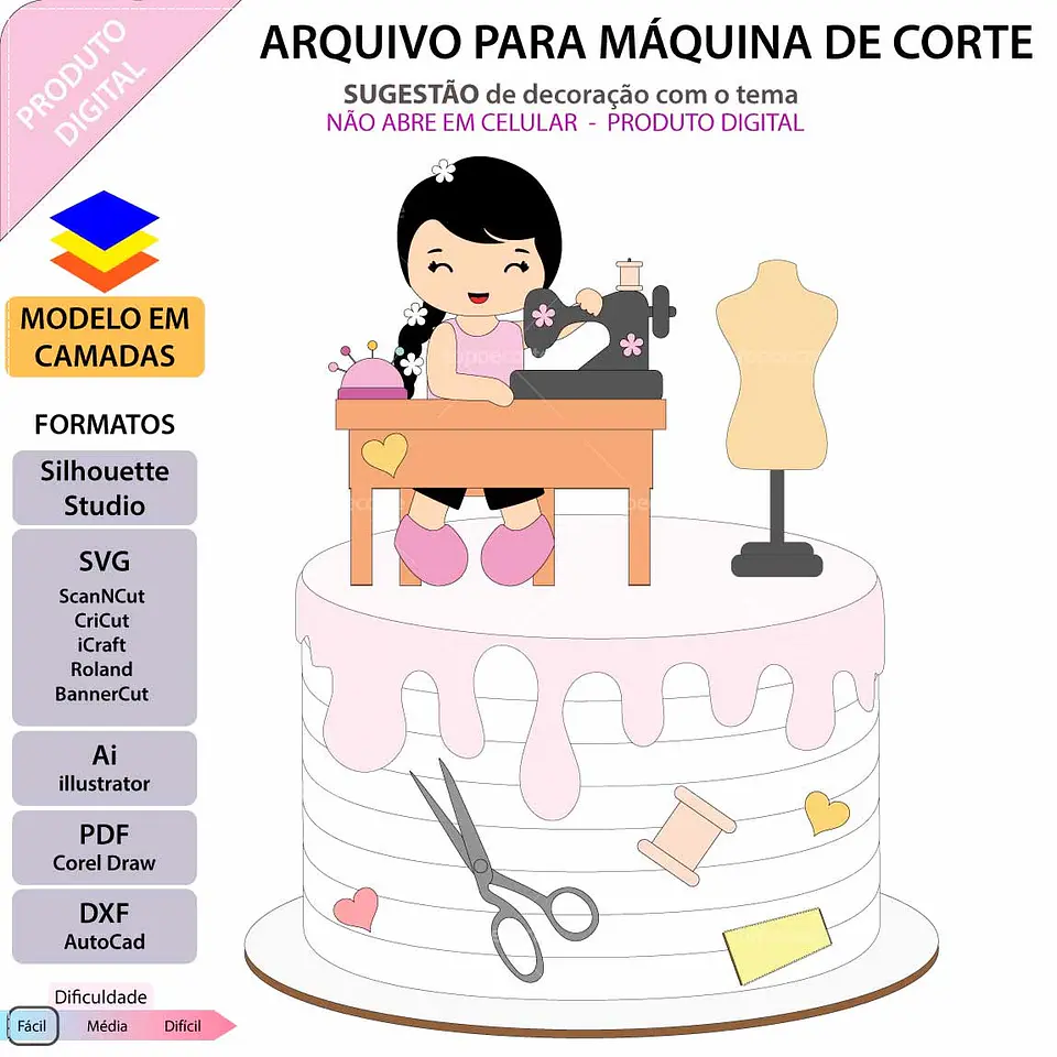 Arquivo de Corte Topo de Bolo Costura 14 1