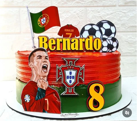 Arquivo de Corte Topo de Bolo Cristiano Ronaldo CR7 2