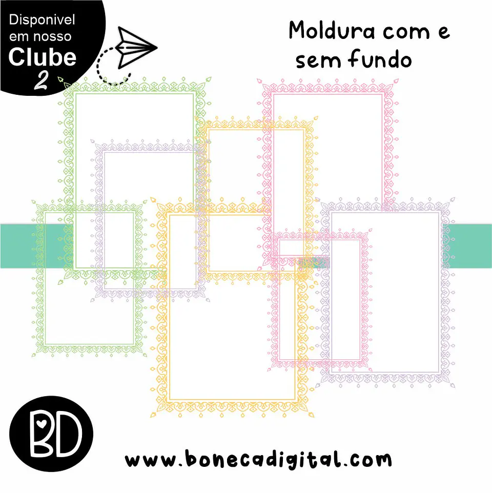 Kit Digital Moldura com e Sem Fundo A4 27 1