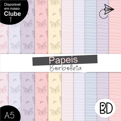 Kit Digital 17 Papeis Borboleta 1