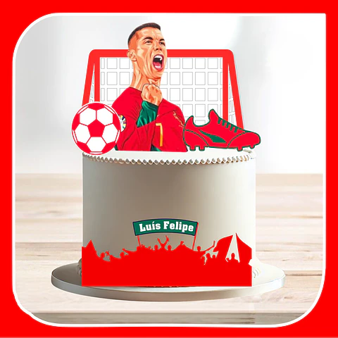 Arquivo de Corte Topo de Bolo Cristiano Ronaldo CR7 5