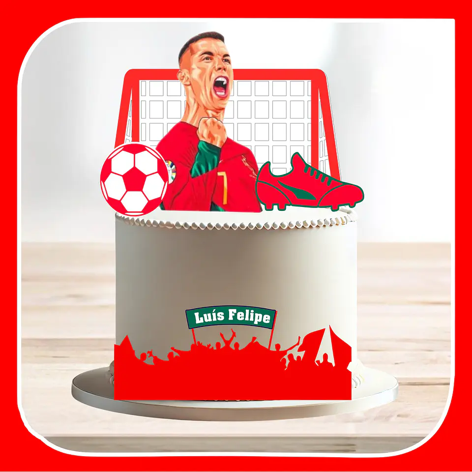 Arquivo de Corte Topo de Bolo Cristiano Ronaldo CR7 5 1