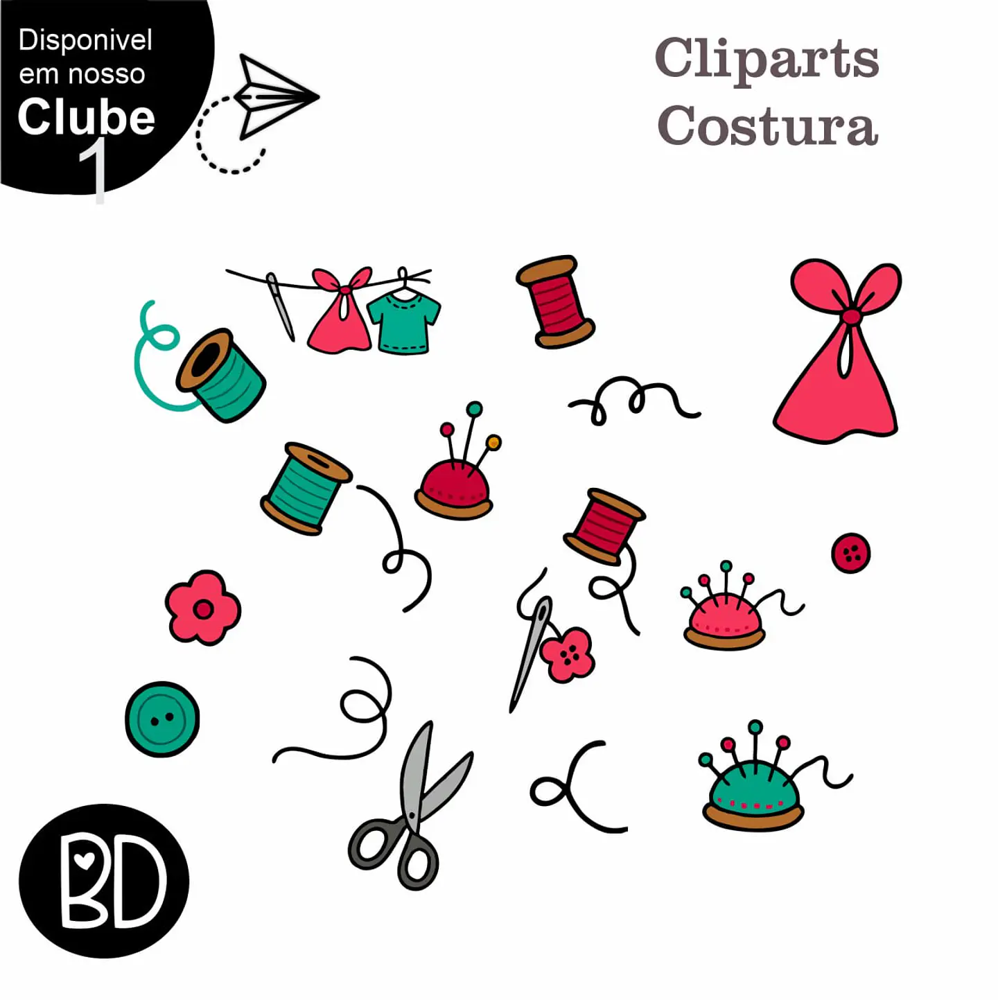 Kit Digital Costura Cliparts 13 1