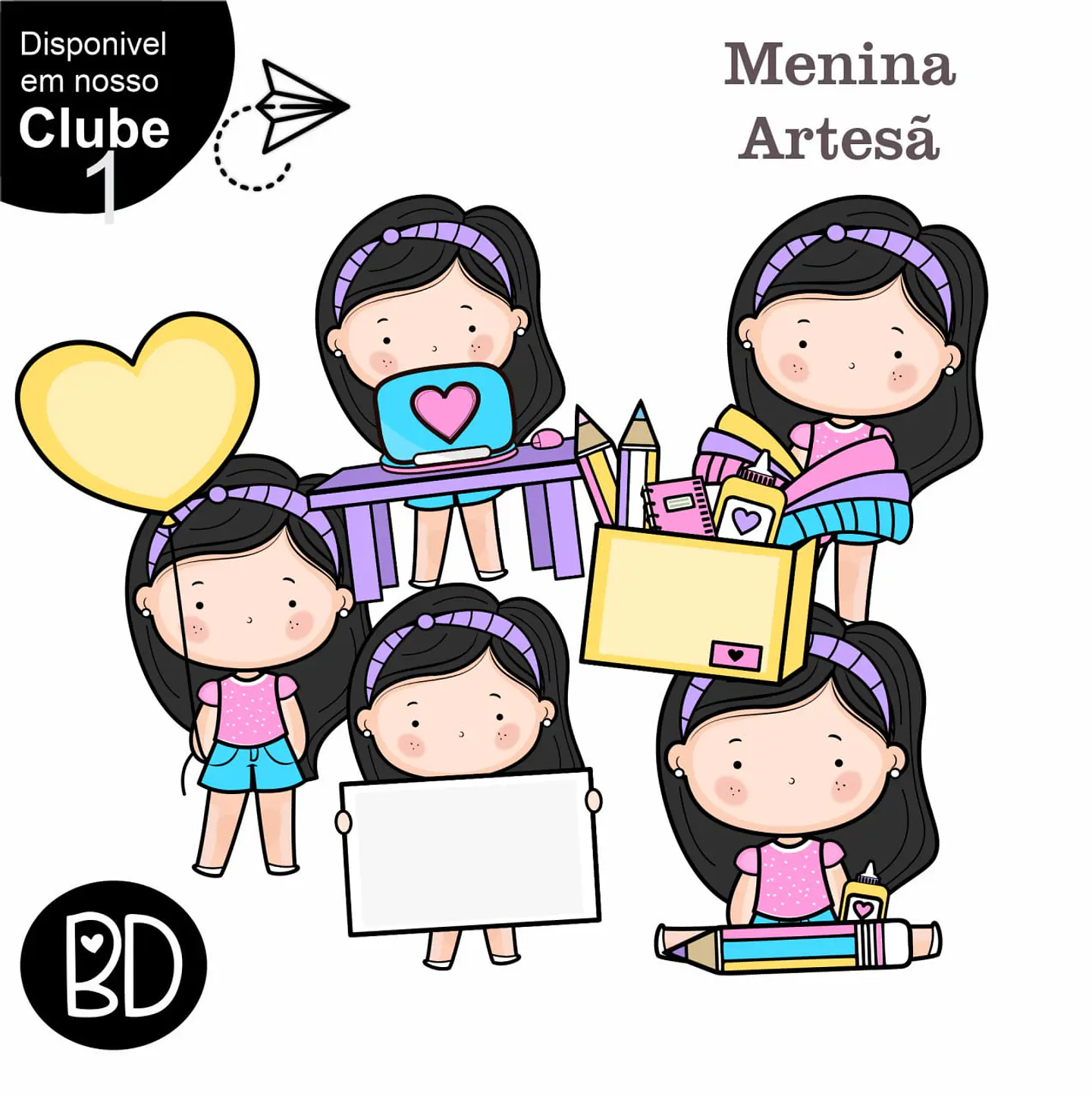 Kit Digital Artesã Meninas 7 1