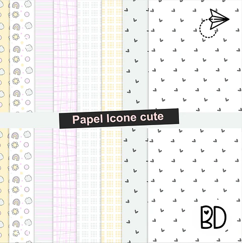 Kit Digital 34 Papel Icone Fofo 18