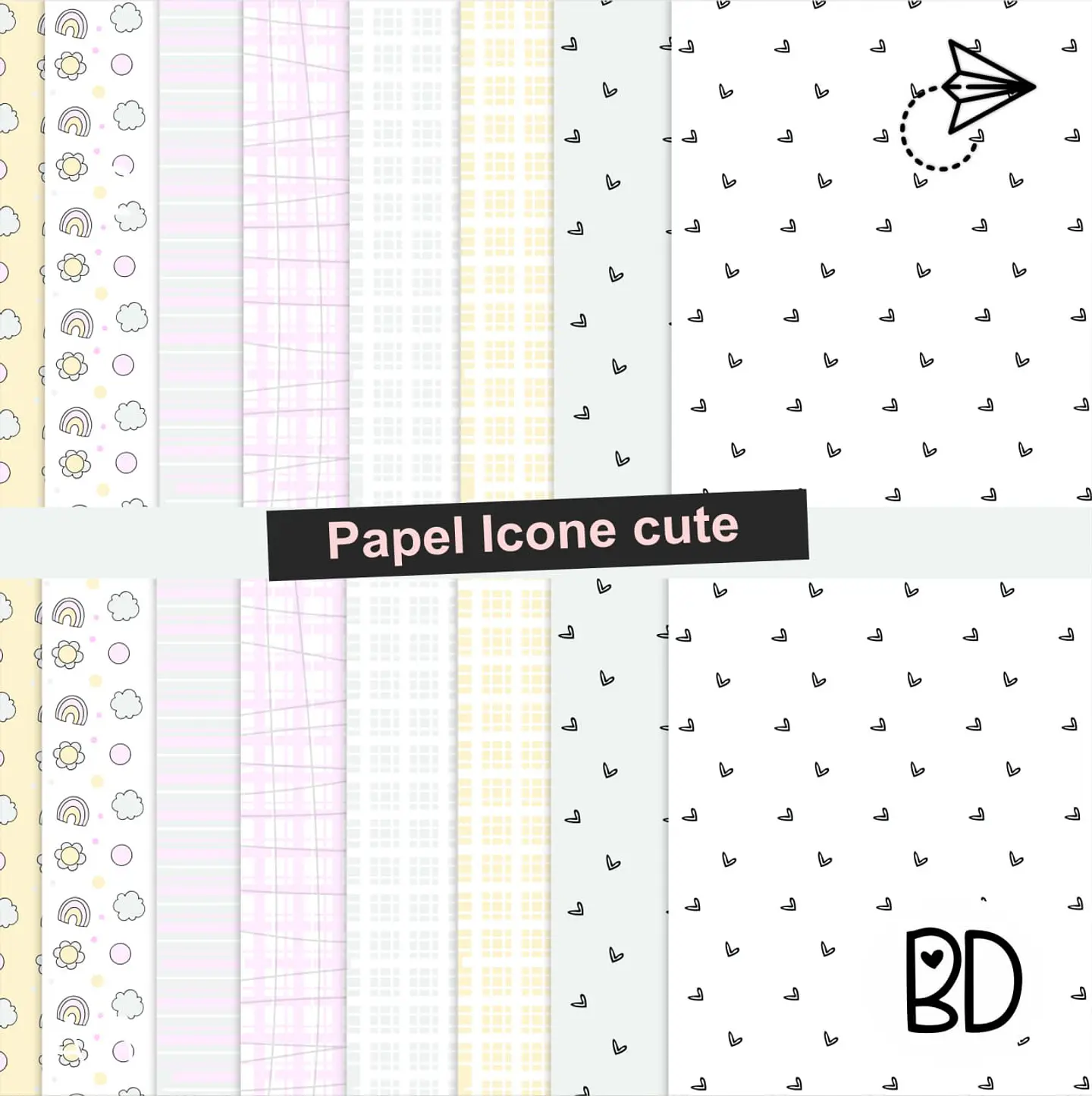 Kit Digital 34 Papel Icone Fofo 18 1