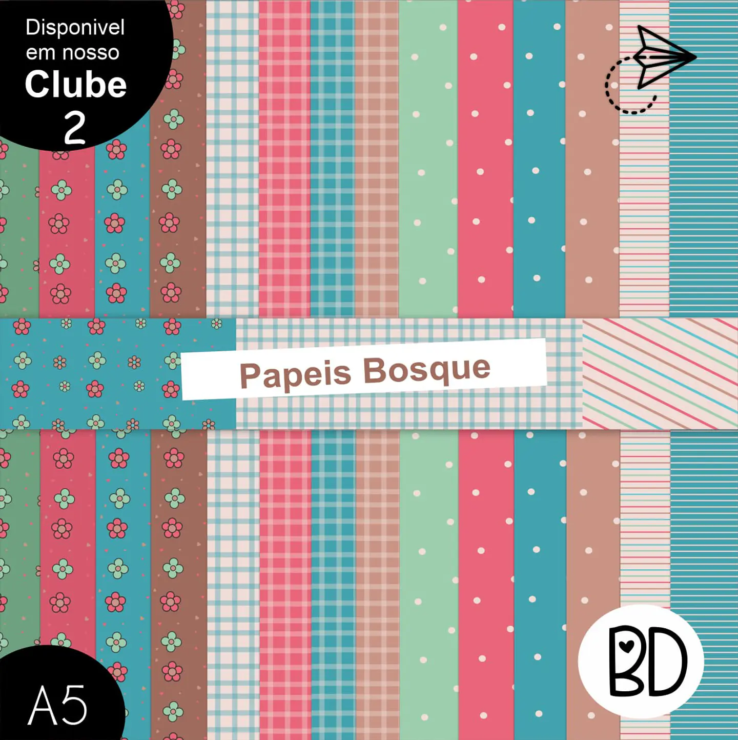 Kit Digital 18 Papeis Bosque 2 1