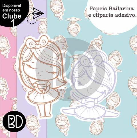 Kit Digital Papeis e Cliparts Bailarina 2 19
