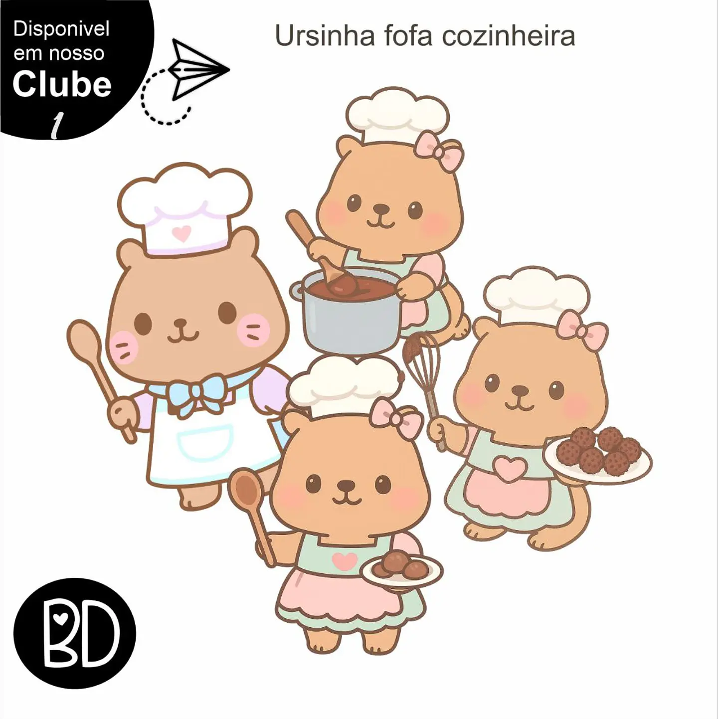 Kit Digital Ursinha Kawaii Cozinheira 47 1