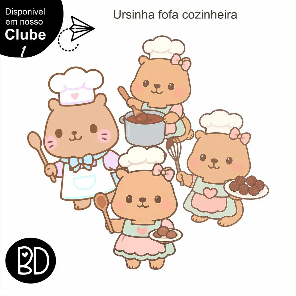 Kit Digital Ursinha Kawaii Cozinheira 47 1